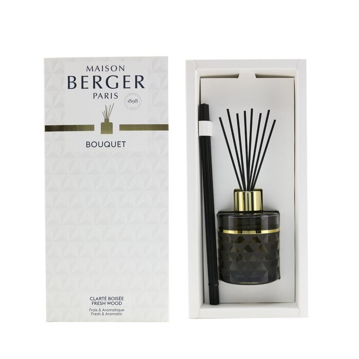 Lampe Berger (Maison Berger Paris) Clarity Grey, vorgefüllter Rattanstäbchen-Diffusor – Frisches Holz, 115 ml