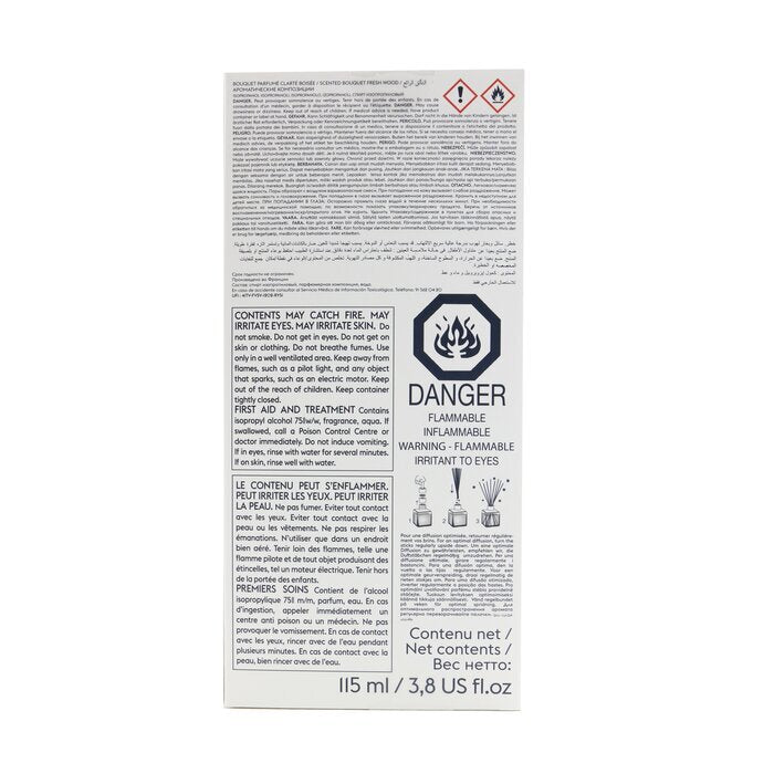 Lampe Berger (Maison Berger Paris) Clarity Grey, vorgefüllter Rattanstäbchen-Diffusor – Frisches Holz, 115 ml