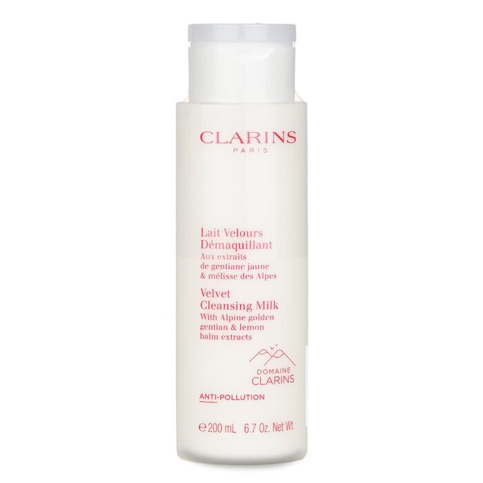 Clarins Velvet Reinigungsmilch mit Extrakten aus Alpen-Goldenzian und Zitronenmelisse, 200 ml