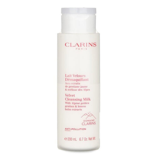 Clarins Velvet Reinigungsmilch mit Extrakten aus Alpen-Goldenzian und Zitronenmelisse, 200 ml