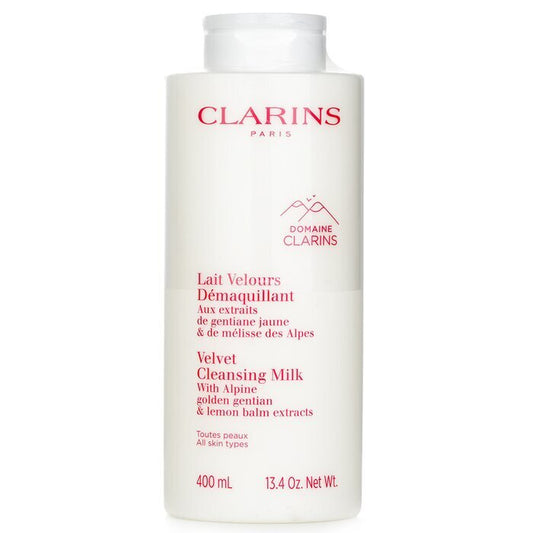 Clarins Velvet Cleansing Milk mit Extrakten aus Alpen-Goldenzian und Zitronenmelisse, 400 ml