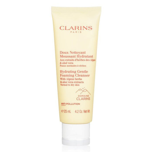 Clarins Hydrating Gentle Foaming Cleanser mit Alpenkräutern und Aloe Vera-Extrakten – Normale bis trockene Haut, 125 ml