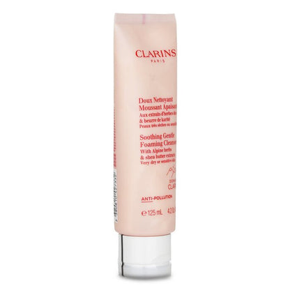 Clarins Soothing Gentle Foaming Cleanser mit Alpenkräutern und Sheabutter-Extrakten – Sehr trockene oder empfindliche Haut, 125 ml