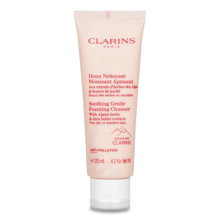 Clarins Soothing Gentle Foaming Cleanser mit Alpenkräutern und Sheabutter-Extrakten – Sehr trockene oder empfindliche Haut, 125 ml
