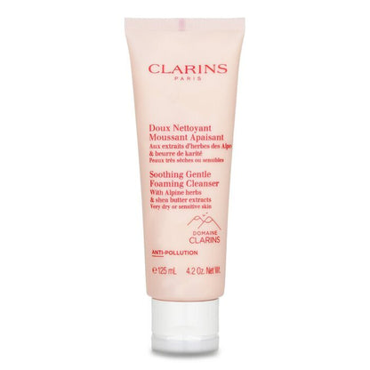 Clarins Soothing Gentle Foaming Cleanser mit Alpenkräutern und Sheabutter-Extrakten – Sehr trockene oder empfindliche Haut, 125 ml