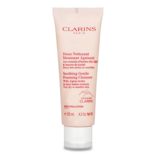 Clarins Soothing Gentle Foaming Cleanser mit Alpenkräutern und Sheabutter-Extrakten – Sehr trockene oder empfindliche Haut, 125 ml