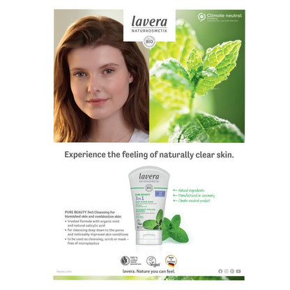 Lavera Pure Beauty 3 In 1 Wash, Scrub, Mask - For Blemished & Combination Skin 125ml/4oz