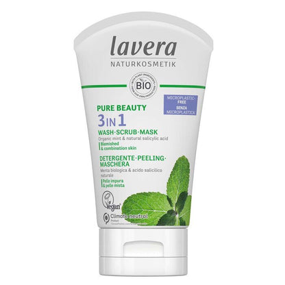 Lavera Pure Beauty 3 In 1 Wash, Scrub, Mask - For Blemished & Combination Skin 125ml/4oz