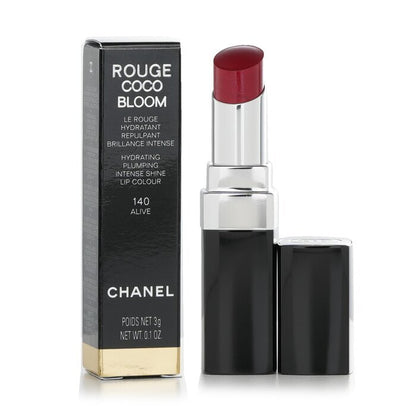 Chanel Rouge Coco Bloom Feuchtigkeitsspendender, aufpolsternder Lippenstift mit intensivem Glanz – Nr. 140 Alive, 3 g/0,1 oz