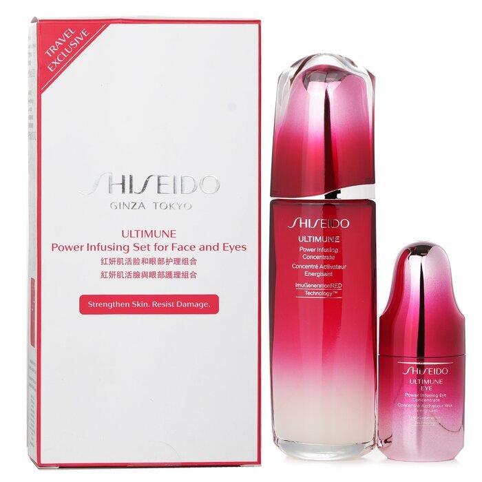 Shiseido Ultimune Power Infusing (ImuGenerationRED-Technologie) Set: Gesichtskonzentrat 100 ml + Augenkonzentrat 15 ml, 2 Stück