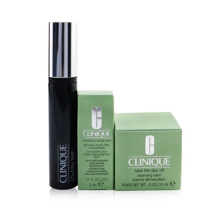 Clinique Chubby Lash Fattening Mascara Set (1x Mascara 8ml + Augenkonzentrat 5ml + Reinigungsbalsam 15ml) 3-tlg