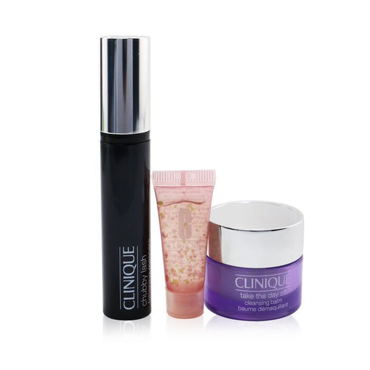 Clinique Chubby Lash Fattening Mascara Set (1x Mascara 8ml + Augenkonzentrat 5ml + Reinigungsbalsam 15ml) 3-tlg