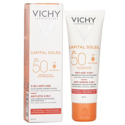 Vichy Capital Soleil Anti-Aging 3-in-1 Tägliche Antioxidantien-Sonnenpflege LSF 50 – Anti-Falten, Elastizität, Ausstrahlung 50 ml