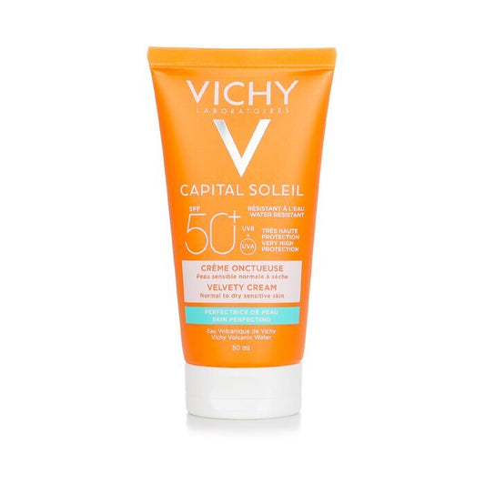 Vichy Capital Soleil Skin Perfecting Velvety Cream SPF 50 – Wasserfest (normale bis trockene, empfindliche Haut) 50 ml/1,69 oz