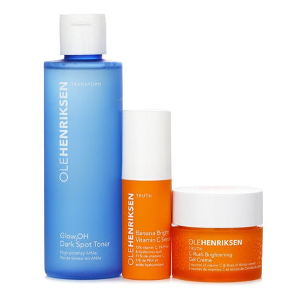 Ole Henriksen 3 Mega Wonders Set: Banana Bright Vitamin C Serum 15 ml + Glow2OH Dark Spot Toner 190 ml + C-Rush Brightening Gel Crème 35 ml 3-tlg.