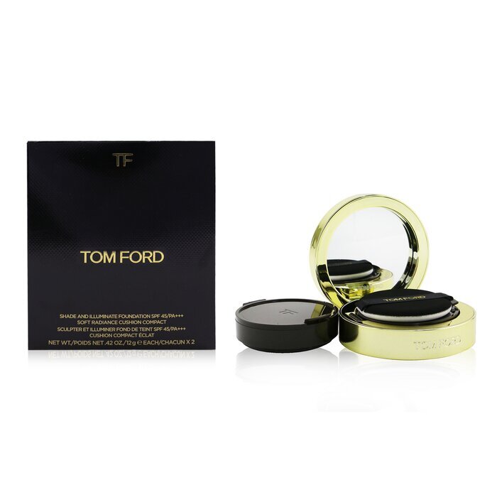 Tom Ford Shade And Illuminate Foundation Soft Radiance Cushion Compact SPF 45 mit zusätzlicher Nachfüllung – Nr. 1.3 Nude Ivory 2x12g/0.42oz