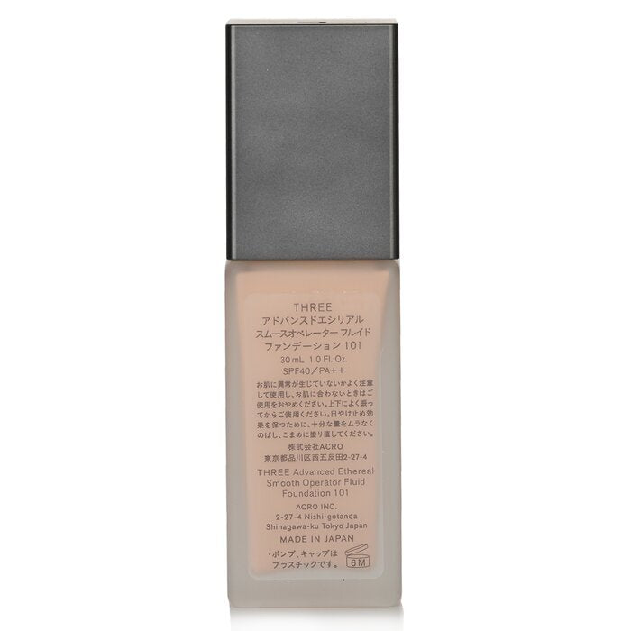 THREE Advanced Ethereal Smooth Operator Fluid Foundation SPF40 – Nr. 101, 30 ml