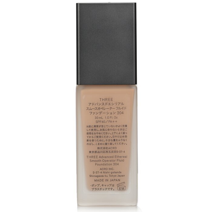 THREE Advanced Ethereal Smooth Operator Fluid Foundation SPF40 – Nr. 204, 30 ml