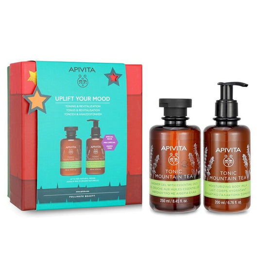 Apivita Uplift Your Mood Toning &amp; Revitalization Set: Tonic Mountain Tea Duschgel 250ml + Tonic Mountain Tea Körpermilch 2Stk