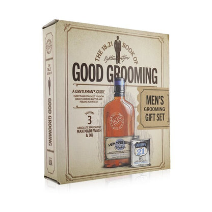 18.21 Man Made Book of Good Grooming Geschenkset Band 3: Absolute Mahogany (Wash 532ml + Öl 60ml) 2-tlg