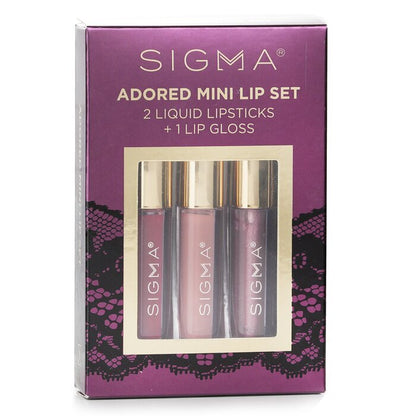 Sigma Beauty Adored Mini-Lippenset (2x flüssiger Lippenstift + 1x Lipgloss) 3-tlg