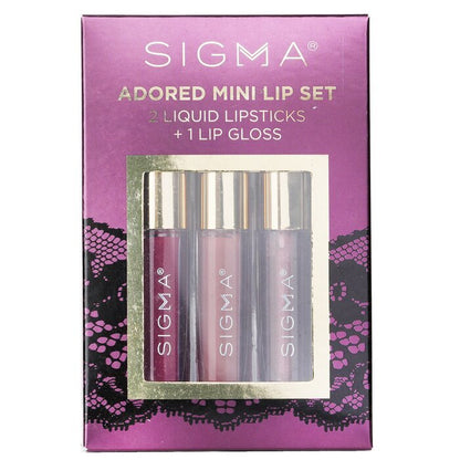 Sigma Beauty Adored Mini-Lippenset (2x flüssiger Lippenstift + 1x Lipgloss) 3-tlg