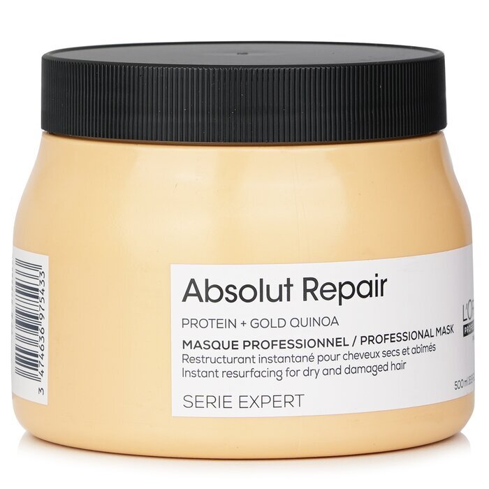 L'Oreal Professionnel Serie Expert - Absolut Repair Gold Quinoa + Protein Instant Resurfacing Mask (For Dry and Damaged Hair) 500ml/16.9oz