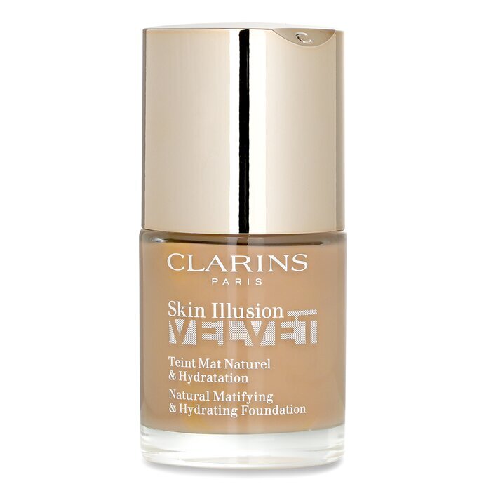 Clarins Skin Illusion Velvet Natürliche mattierende und feuchtigkeitsspendende Grundierung – Nr. 111N, 30 ml