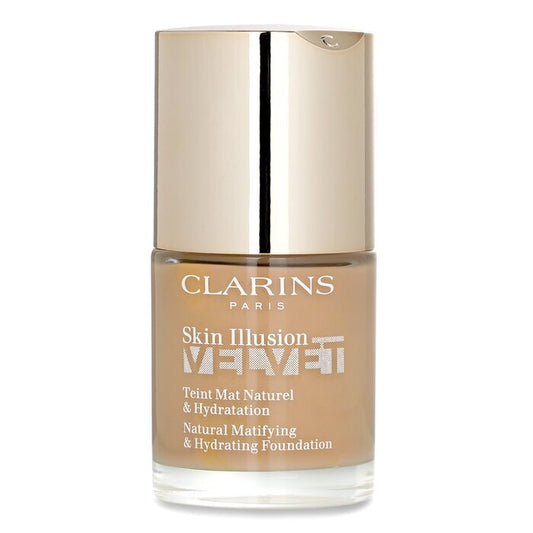 Clarins Skin Illusion Velvet Natürliche mattierende und feuchtigkeitsspendende Grundierung – Nr. 111N, 30 ml