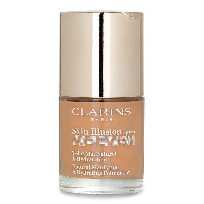 Clarins Skin Illusion Velvet Natürliche mattierende und feuchtigkeitsspendende Grundierung – Nr. 114N, 30 ml