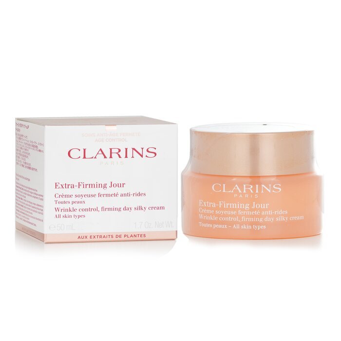 Clarins Extra Firming Jour Wrinkle Control, straffende seidige Tagescreme (für alle Hauttypen), 50 ml