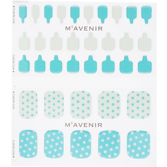 Mavenir Nagelaufkleber (gemustert) – # Mint Cream Dot Pedi, 36 Stück