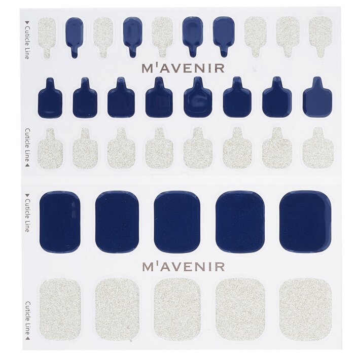 Mavenir Nagelaufkleber (Blau) – # Navy Gold Topaz Pedi 36 Stück