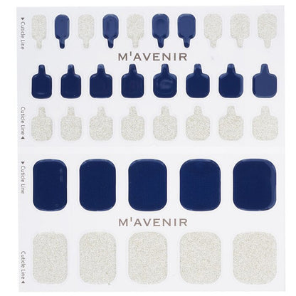 Mavenir Nagelaufkleber (Blau) – # Navy Gold Topaz Pedi 36 Stück