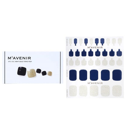 Mavenir Nagelaufkleber (Blau) – # Navy Gold Topaz Pedi 36 Stück