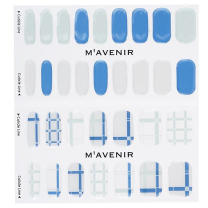 Mavenir Nagelaufkleber (gemustert) – # Navy Crossline Nail 32 Stück