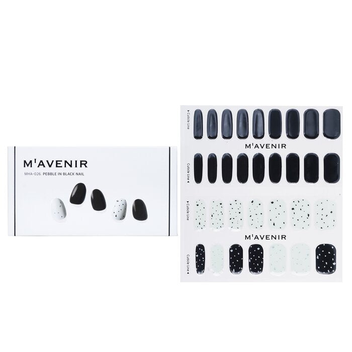 Mavenir Nagelaufkleber (Schwarz) – # Pebble In Black Nail, 32 Stück