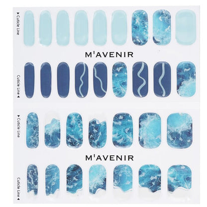 Mavenir Nagelaufkleber (blau) – # Deep Water Wave Nail 32 Stück