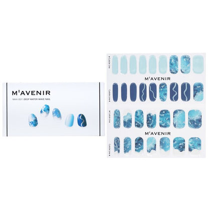 Mavenir Nagelaufkleber (blau) – # Deep Water Wave Nail 32 Stück
