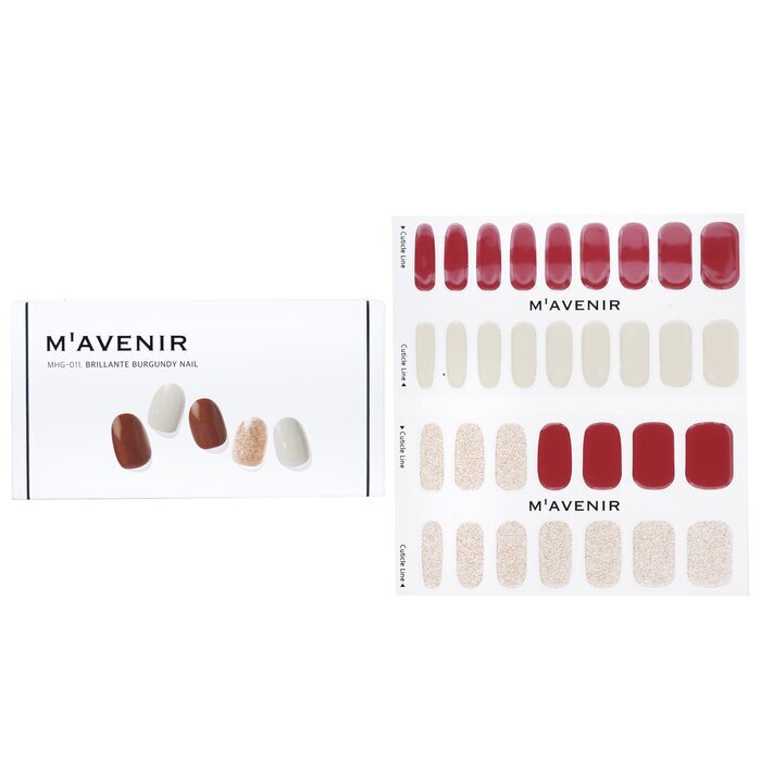 Mavenir Nagelaufkleber (Rot) – # Brillante Burgundy Nail 32 Stück