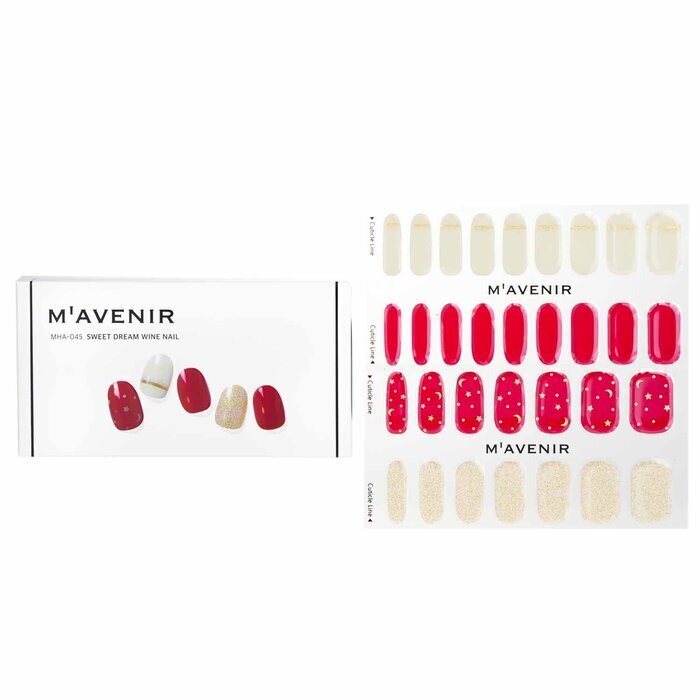 Mavenir Nagelaufkleber (Rot) – # Sweet Dream Wine Nail, 32 Stück