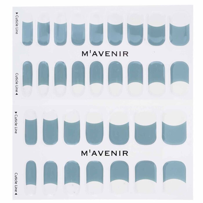 Mavenir Nagelaufkleber (Blau) – # Grauer tiefer French Nail, 32 Stück
