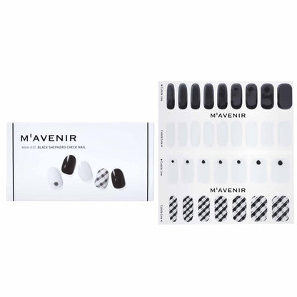 Mavenir Nagelaufkleber (weiß) – # Black Shepherd Check Nail 32 Stück