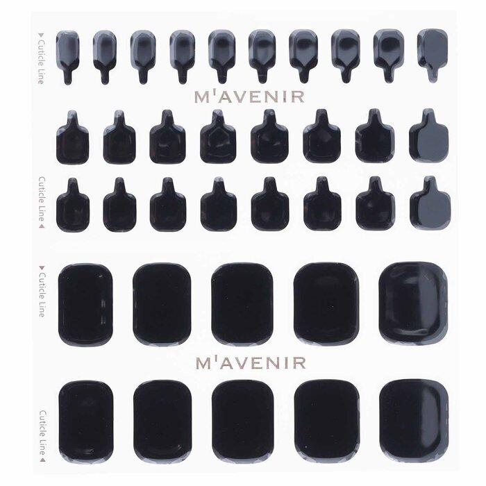 Mavenir Nagelaufkleber (Schwarz) – # Classic Black Pedi, 36 Stück