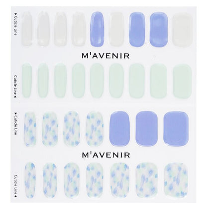 Mavenir Nagelaufkleber (blau) – # Blue Leaf Nail 32 Stück