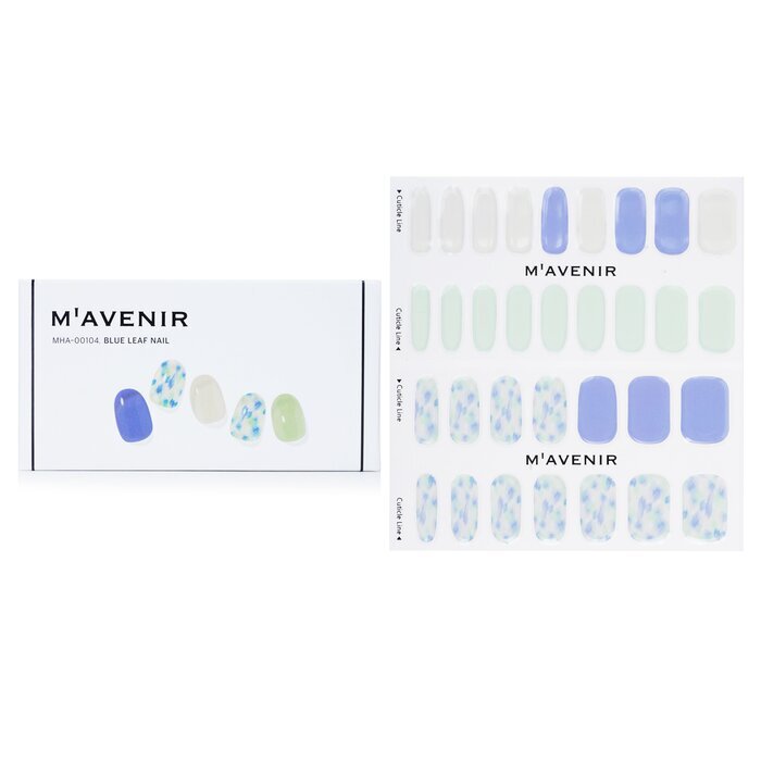 Mavenir Nagelaufkleber (blau) – # Blue Leaf Nail 32 Stück