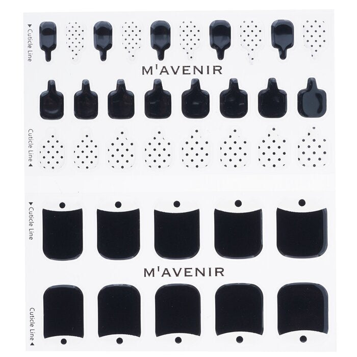 Mavenir Nagelaufkleber (Schwarz) – # Black Veil Pedi 36 Stück