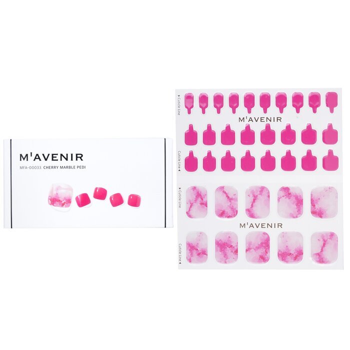 Mavenir Nagelaufkleber (Pink) – # Cherry Marble Pedi, 36 Stück