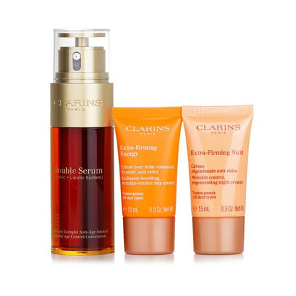 Clarins Double Serum &amp; Extra-Firming Collection 3 Stück + 1 Beutel