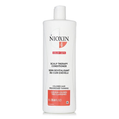 Nioxin Density System 4 Scalp Therapy Conditioner (Colored Hair, Progressed Thinning, Color Safe) 1000ml/33.8oz